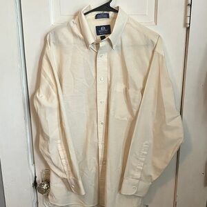 Stafford Light Cream Casual Button-Down Shirt